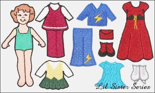 machine embroidery paper dolls